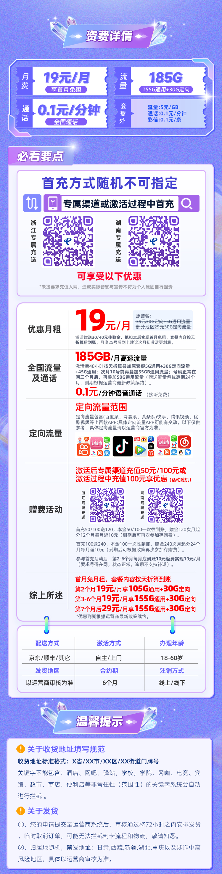 电信星云卡1.0版19元/月享155G通用+30G定向  第2张