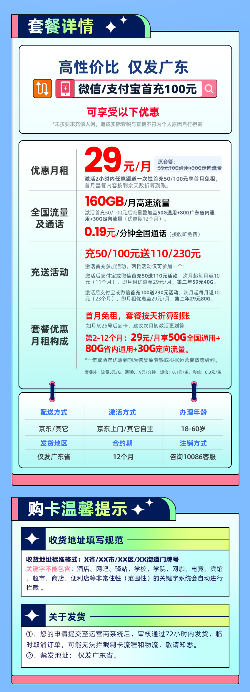 移动广东卡29元月享160G流量  第2张