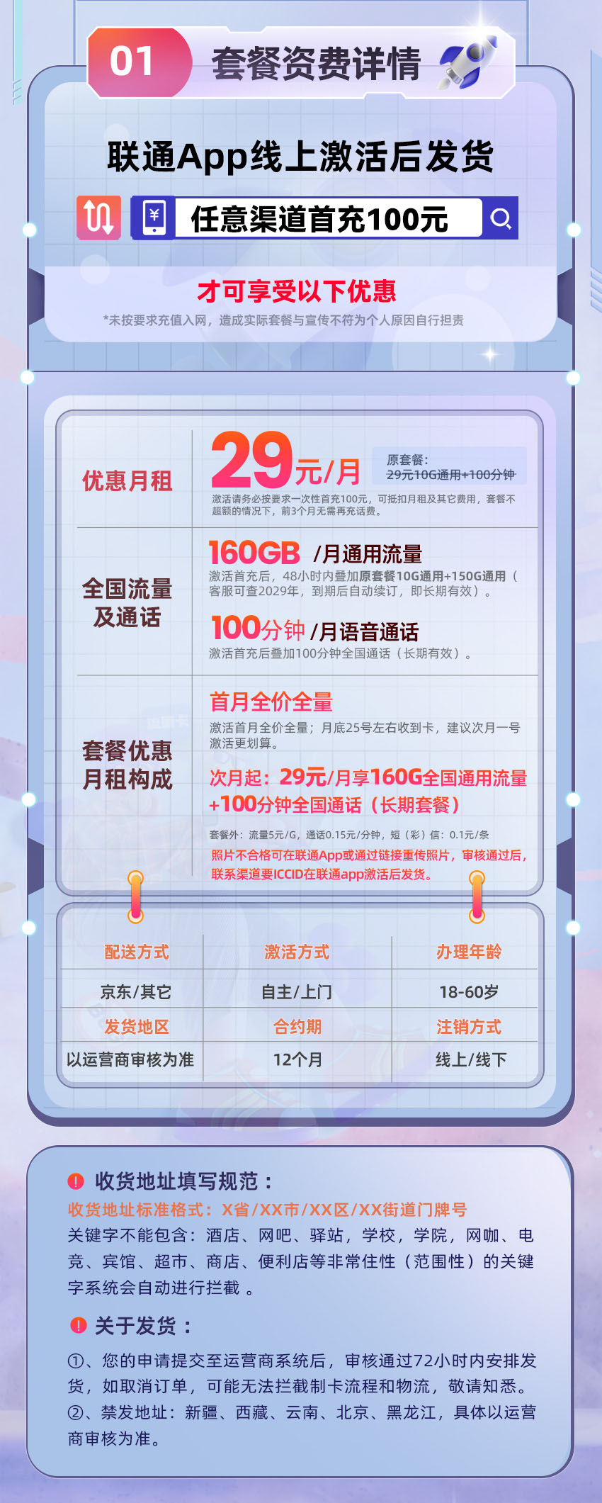 联通黑王卡29元/月享160G通用+100分钟通话  第2张